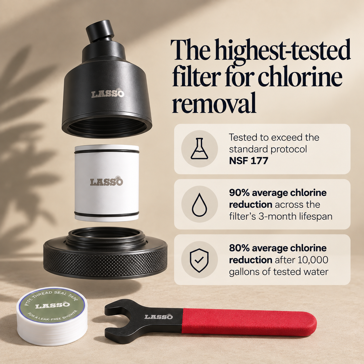 LASSO Pure Shower System With 2 Filters