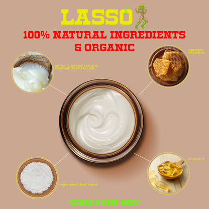 Lasso Non-Nano Zinc Sun Balm – 100% Natural Tallow-Based Sunbalm | Reef-Safe Mineral Protection (4oz)